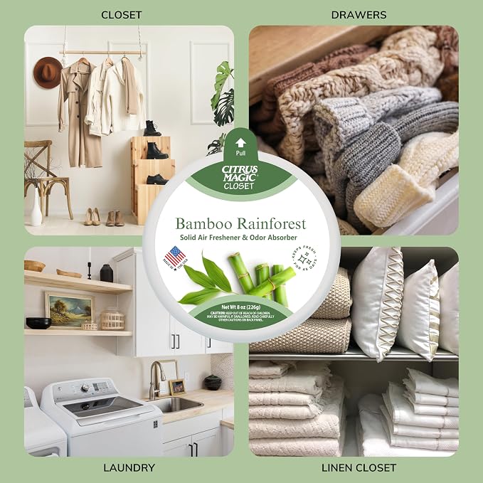 Citrus Magic For Closets Odor Absorbing Solid Air Freshener, Bamboo Rainforest - Image 8