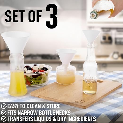 Zulay Kitchen 3-Piece Plastic Funnel Set - Image 6