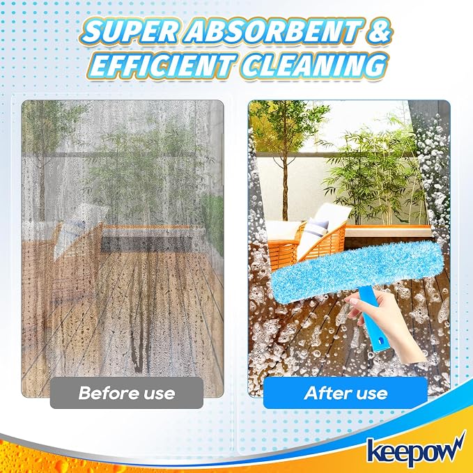 KEEPOW 14" Microfiber Window Scrubber Refill Replacement Compatible - Image 4