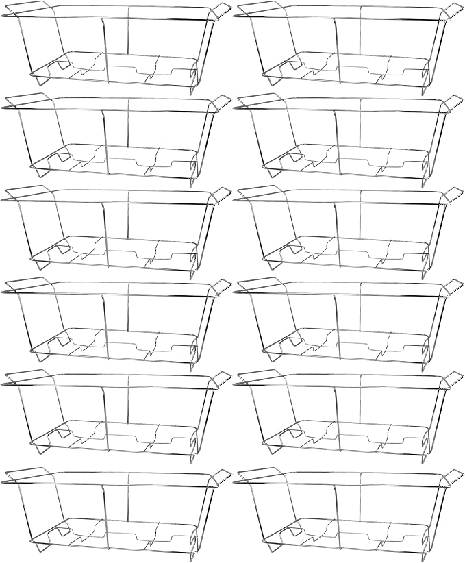 12 Pack Chafing Wire Rack Buffet Stand Chrome Frame - Image 2