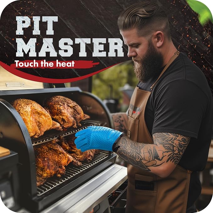 KITCHEN PERFECTION Silicone Smoker Oven Gloves-Extreme HeatResistant BBQ - Image 3