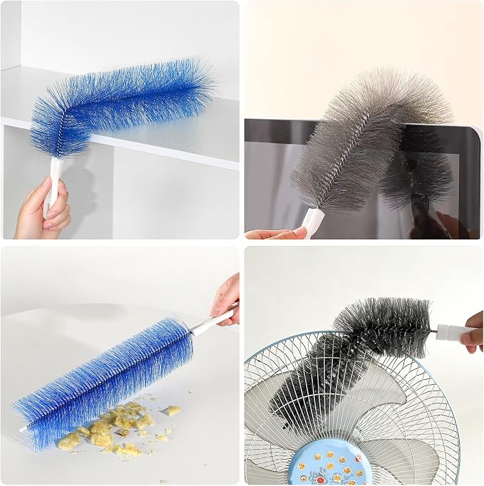 2 Pcs Cobweb Duster, Bendable Fan Duster, Plastic Fan Cleaner Brush, Microfiber - Image 5