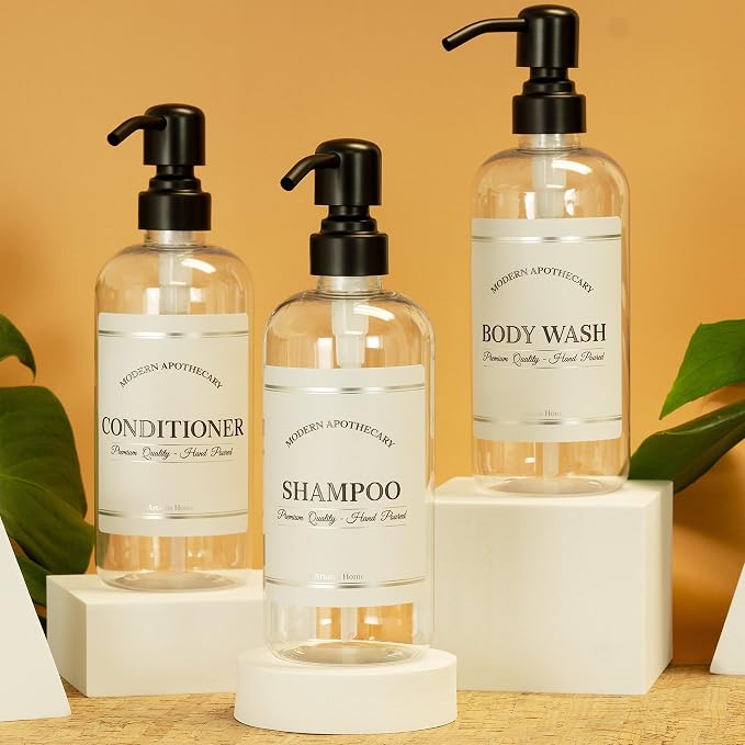 Clear Refillable Shampoo and Conditioner Bottles - Image 6