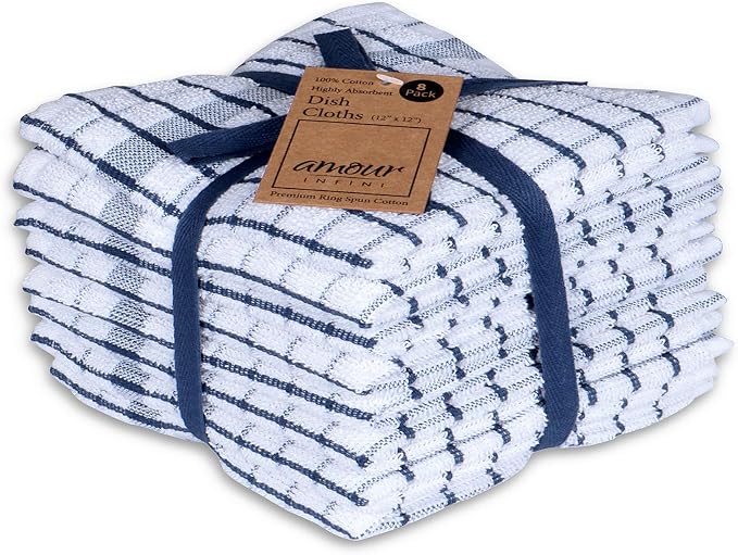AMOUR INFINI Kitchen Dish Cloths Set of 8 by AmourInfini