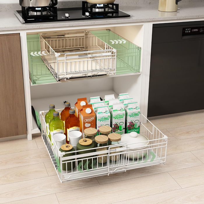 NETEL 2 Pack Expandable Pull Out Cabinet Organizer, 15" Deep