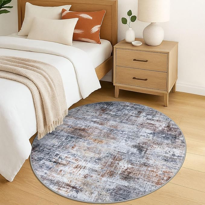 IOHOUZE Round Area Rug 5 Ft Circle Entryway Rugs Round Washable Door Mat Indoor - Image 8