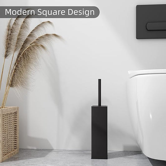 Square Toilet Brush with Holder, Stainless Steel Toilet Bowl Brush and Holder - Image 2