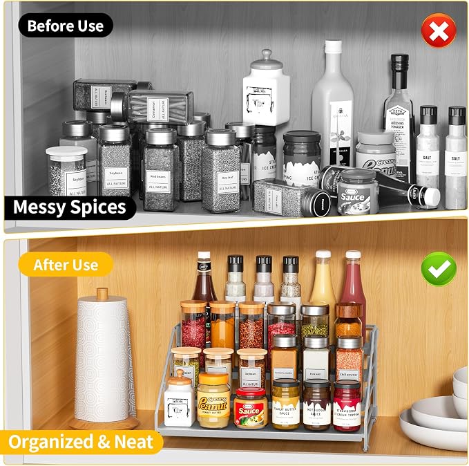RCHYFEED 4 Tier Spice Rack Organizer, Spice Organization - Image 2