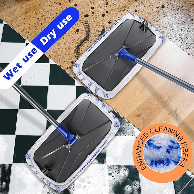 MASTERTOP Microfibre Flat Mop, Extended Wet Dry Large Floor Mop - Image 4