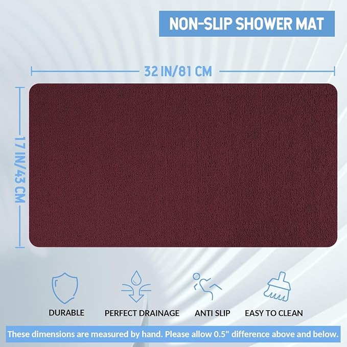 Non-Slip Bathtub Mat, Anti Slip Shower Mat, Fast Drying Bathtub Mats, Foot - Image 2