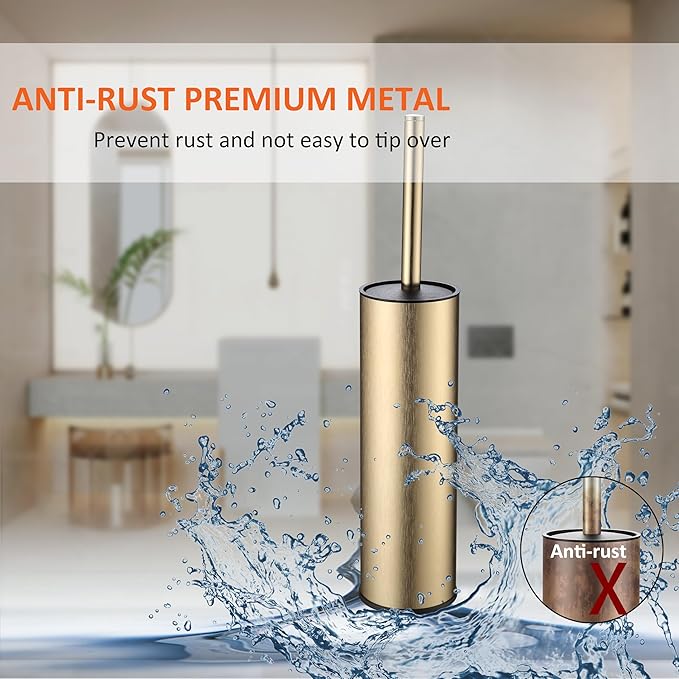 Toilet Brush and Holder Set Premium Material Toilet Bowl Cleaner Free Standing - Image 3