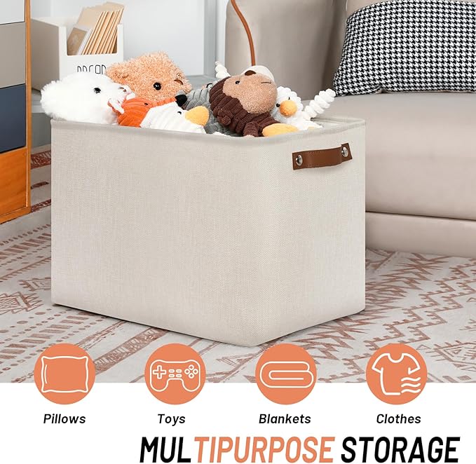 DULLEMELO Large Storage Baskets, Fabric Storage Bins - Image 3