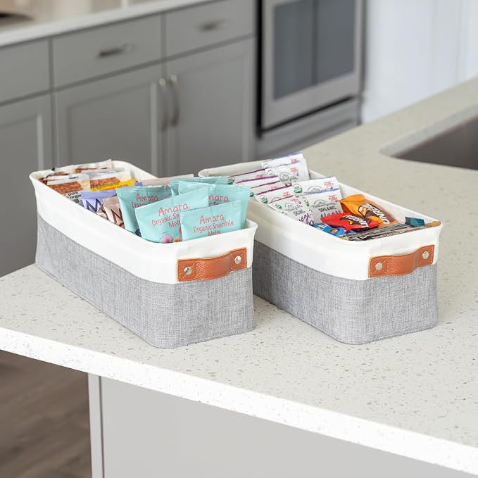 OrganiHaus Narrow Storage Bins 15x06in, Small Closet Bins - Image 4