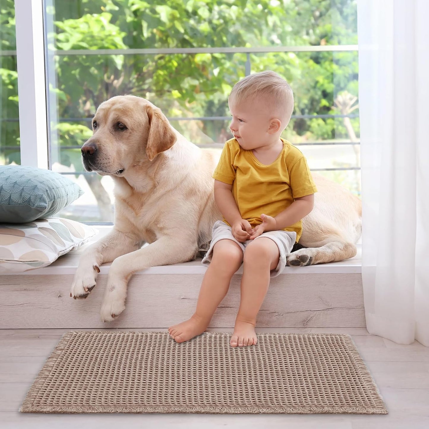 ZALL Tan Waffle Bath Mat,Super Absorbent Non Slip Bathroom Rug,Brown 18x30inch,Machine Washable Ultra Soft Floor Mats