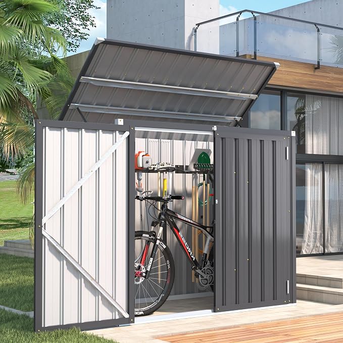 AECOJOY Outdoor Trash Can Storage Shed, 46 Cu.Ft Outside Garbage Can Storage - Image 5