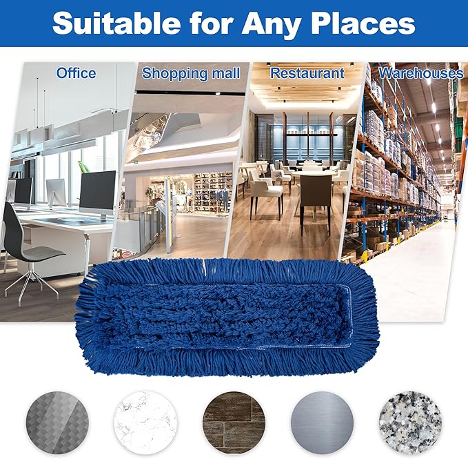 4 Pack - 24-Inch Washable Dust Mop Heads – Full Cloth, Extra Durable, Easy - Image 5