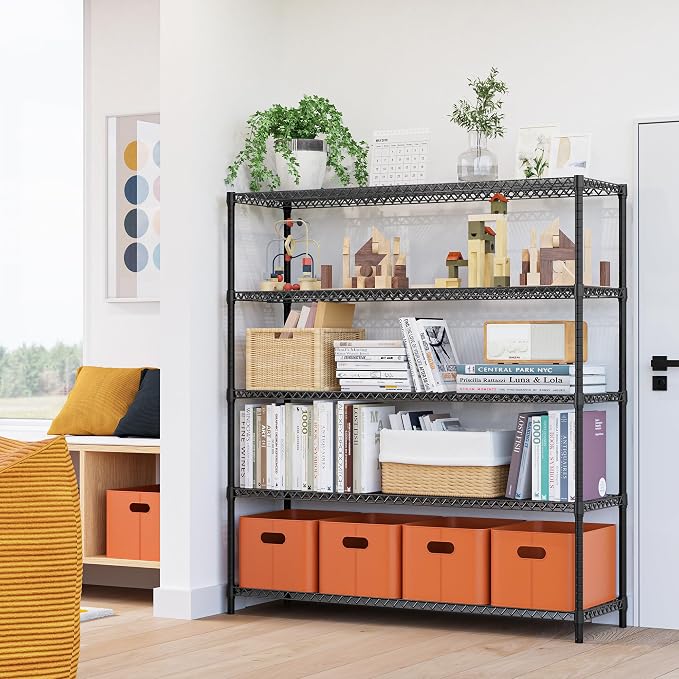 5 Tiers Storage Shelves Load 3300LBS, Metal Shelving Wire Metal Shelving Unit - Image 5