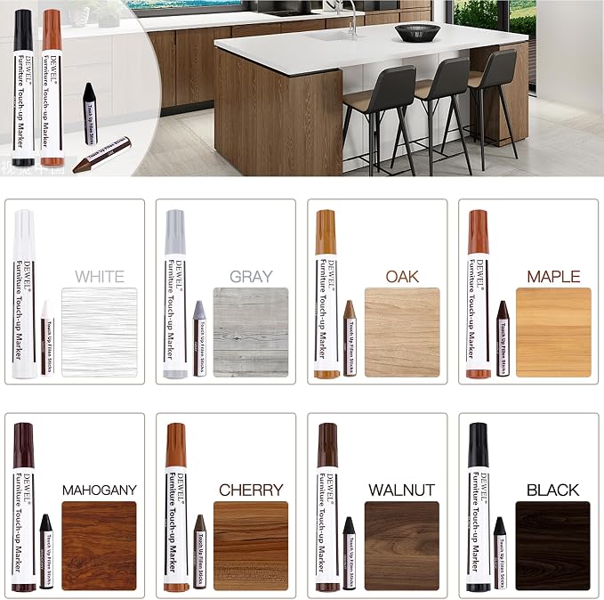 DEWEL Furniture Markers Touch Up, Upgrade Wooden Furniture Repair Kit, Premium - Image 2