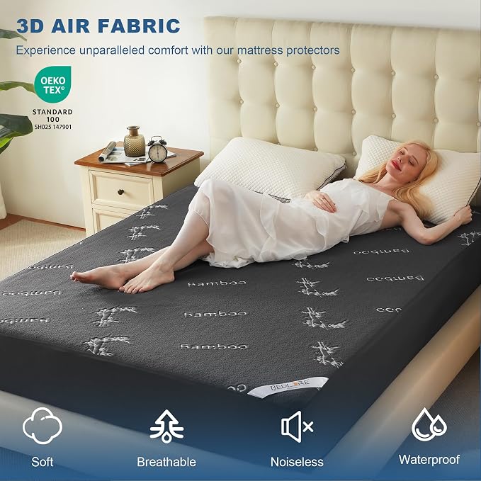 BEDLORE Full Size Mattress Protector Waterproof, Mattress Pad Fitted 6-15 Inch - Image 3
