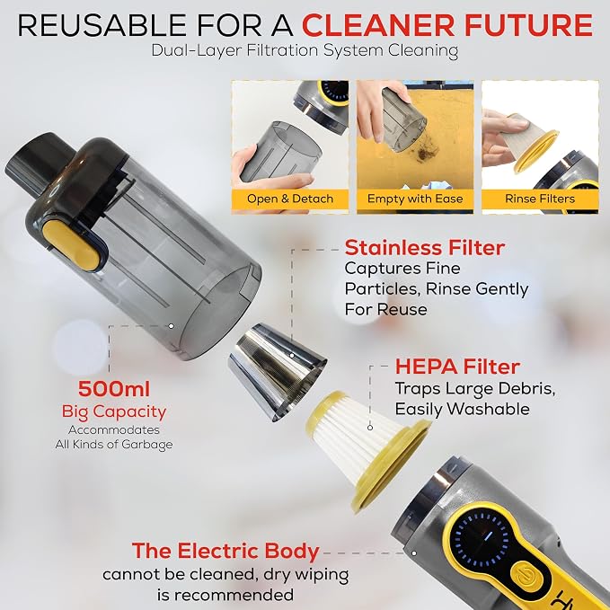 Car Vaccum Cleaner - 2 in 1 Handheld dustbuster - Image 5