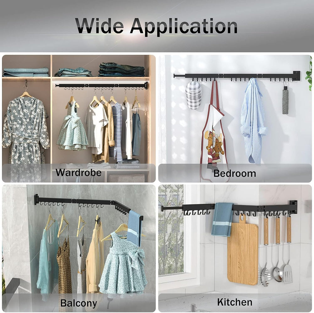 BOQORAD Drying Rack Clothing,Clothes Drying Rack Wall Mounted,Collapsible Han...
