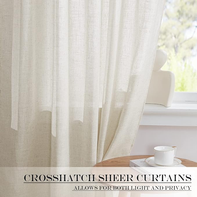 NICETOWN Linen Blend Small Window Curtains - Image 6