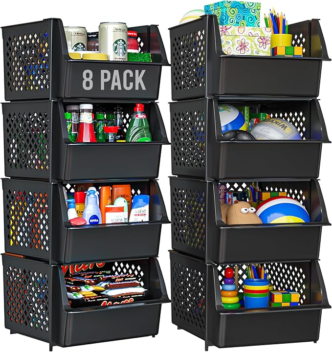 TidyFriend Plastic Stackable Storage Bins by Skywin