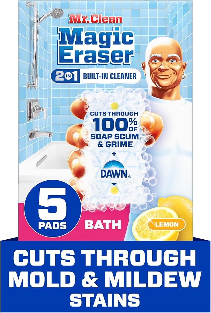 Mr. Clean Magic Eraser Sponge, Bathroom Cleaner, Soap Scum Shower & Tub Cleaner by MrClean