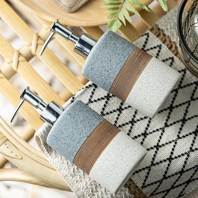 Ceramic Soap Dispenser Set – Hand Soap, Dish Soap, Shampoo & Shower Soap - Image 8