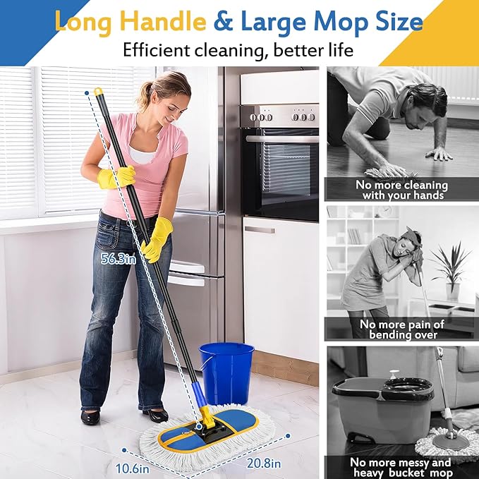 16 Inch Commercial Dust Mop Replacement Heads, 2 Pack Heavy Duty Industrial - Image 3
