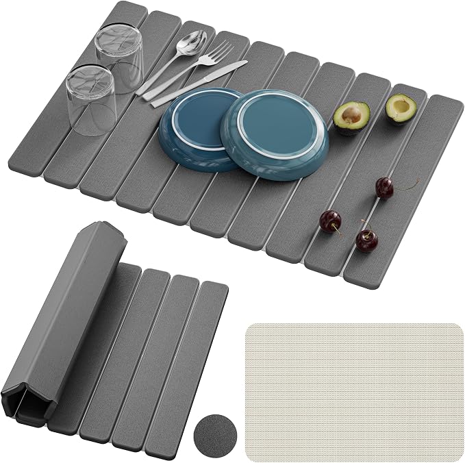 Large Stone Dish Drying Mats for Kitchen Counter – Foldable Quick Dry Stone Mat by Unknown