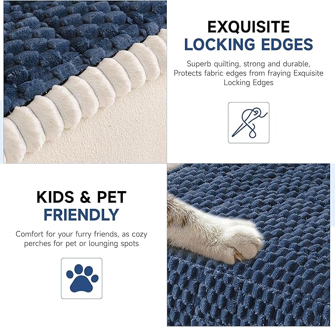 OTOB All Seasons Sofa Covers for 3 Cushion Couch Washable, Fuzzy Non Slip Kids - Image 4