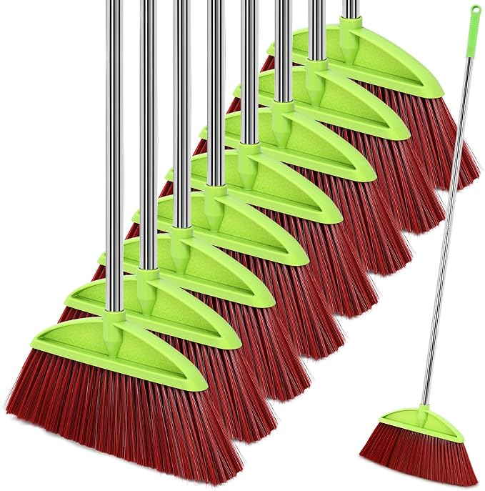 Lasnten 8 Pack Heavy Duty Broom Commercial Set by Lasnten