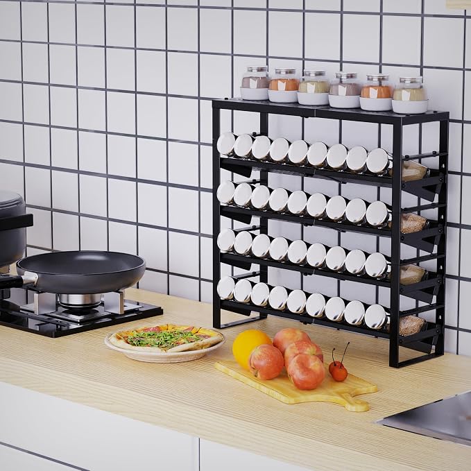 Expandable, Adjustable Spice Rack kitchen Organizer, Metal Pantry Storage - Image 4