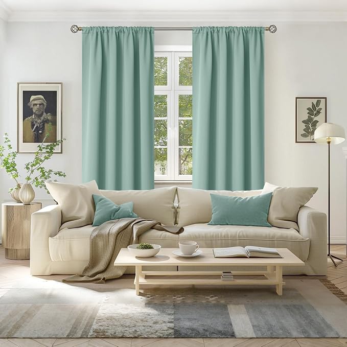 BGment Sage Green Blackout Curtains 72 Inches Long - Image 2