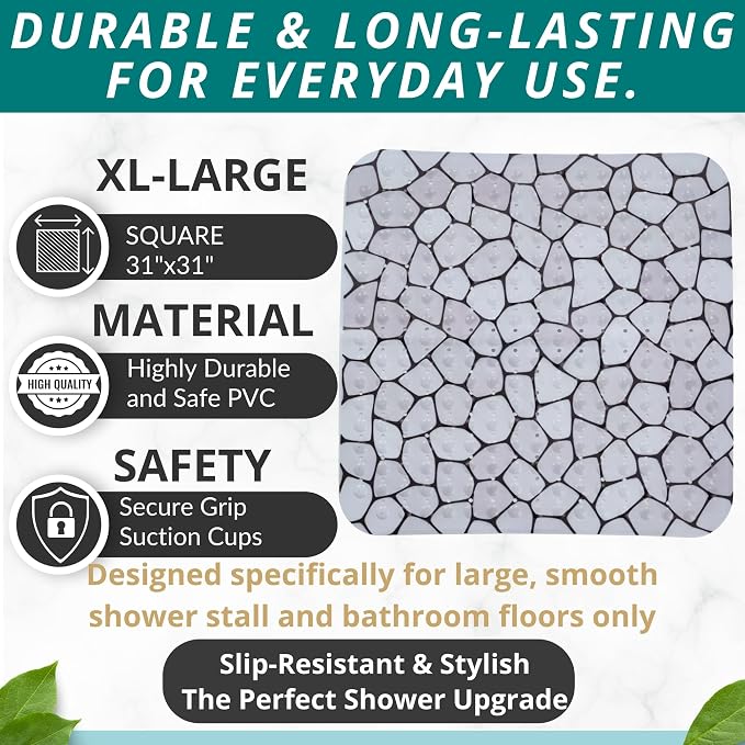 ENKOSI Extra Large Square Non Slip Shower Mat - Image 3