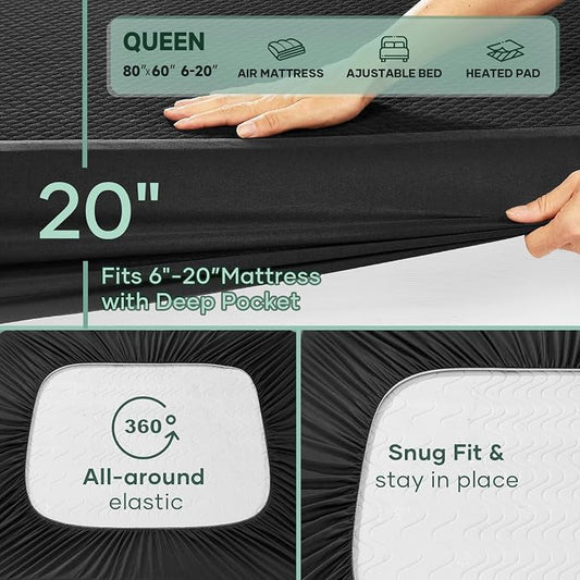 OhGeni 100% Waterproof Mattress Protector, Queen Size Mattress Pad, Fits 6"-20" - Image 2