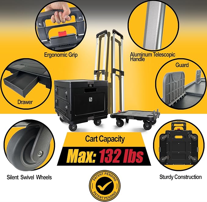 Wellmax WM99800BK Rolling Crate Cart - Image 2
