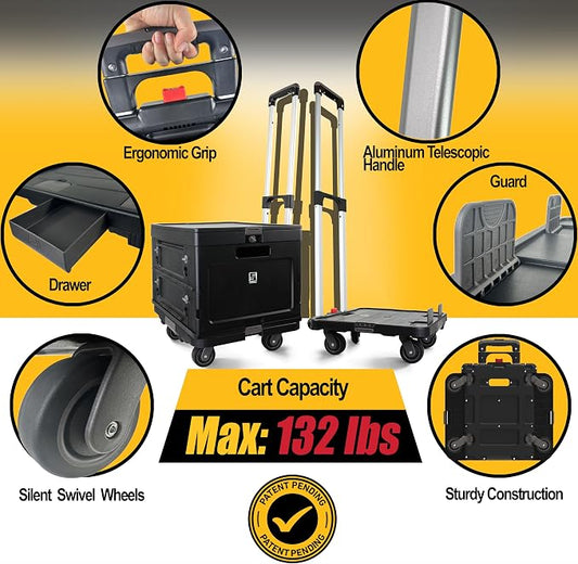 Wellmax WM99800BK Rolling Crate Cart - Image 2