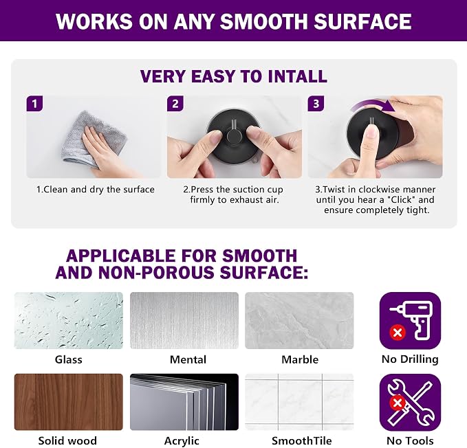 JOMOLA Stainless Steel Bathroom Suction Hooks - Image 3