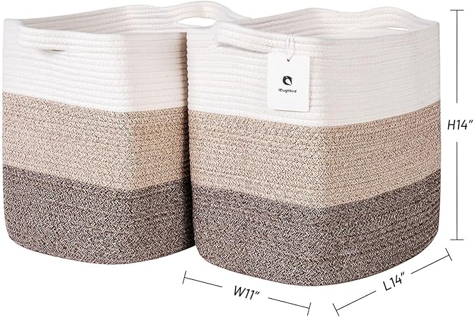 Storage Baskets for Clothes Fabric Cotton Rope Storage Basket - Image 4