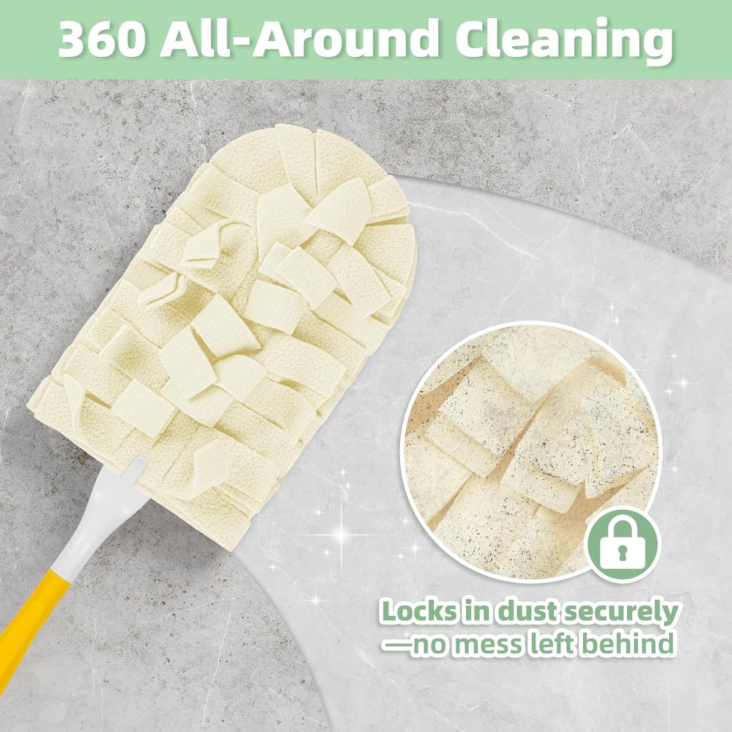 12 PCS Fleece Reusable Duster Refills Compatible with Swiffer Handle, Washable Heavy Duty Duster Pads for Fan, Window, Furniture, Car, 360 Cleaning Cloths Include 1 Handle, Morandi Colors