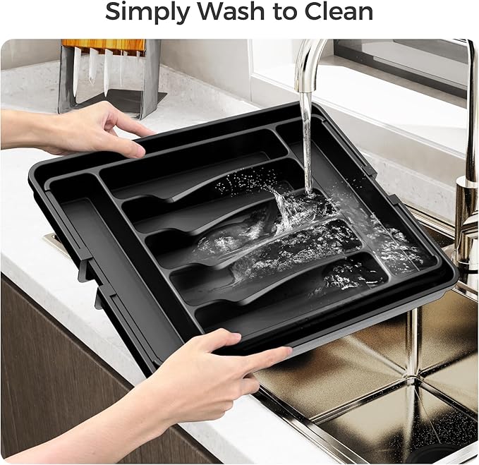 Extra Large Expandable Silverware Organizer, BPA-Free Food-Safe Cutlery - Image 5