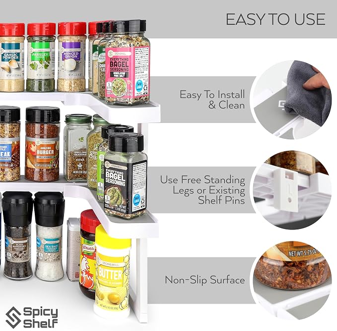 Spicy Shelf Premium – Expandable 2-Tier Spice Rack Organizer - Image 4