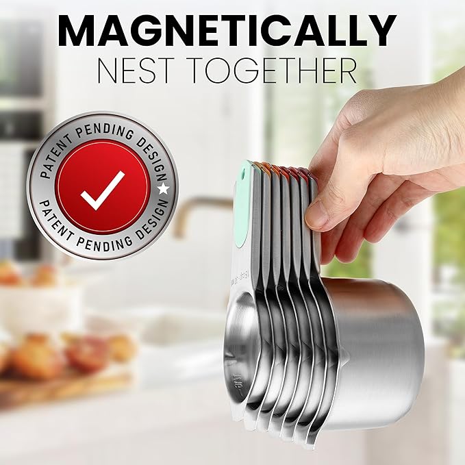 Spring Chef Magnetic Stainless Steel Measuring Cups, Kitchen Tools - Image 4
