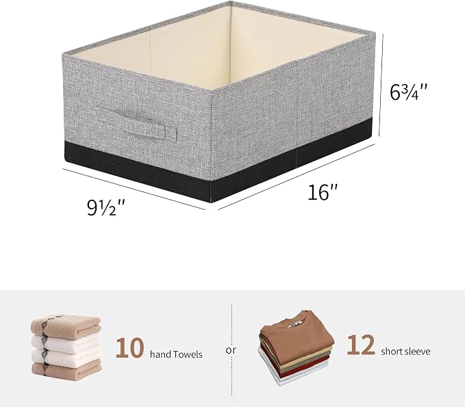 linen closet organizers and storage, 3 Pack Large Storage Baskets, Clothing - Image 2