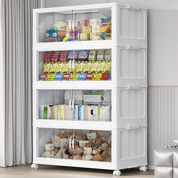 140Gal Plastic Stackable Storage Bins by BROVIEW-EnjoytheArtofLife