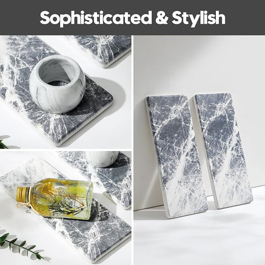 2PCS Bathroom Sink Vanity Trays, Water Absorbing Diatomite Stone Quick Drying - Image 2