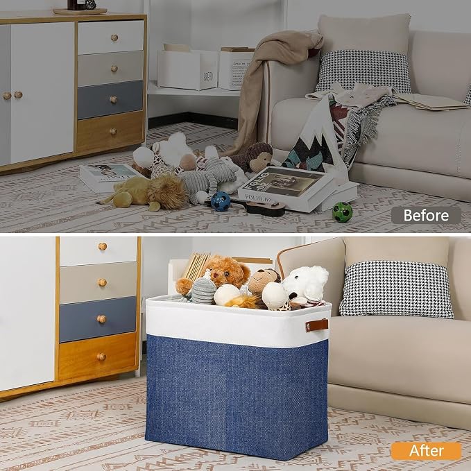 DULLEMELO Large Storage Basket 17"x12"x15", Fabric Organizer Bin - Image 5