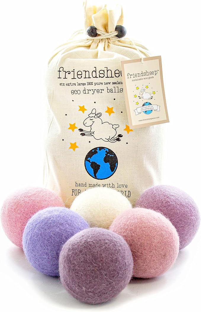 Friendsheep Wool Dryer Balls, Organic Reusable Fabric Softener Alternative by Friendsheep